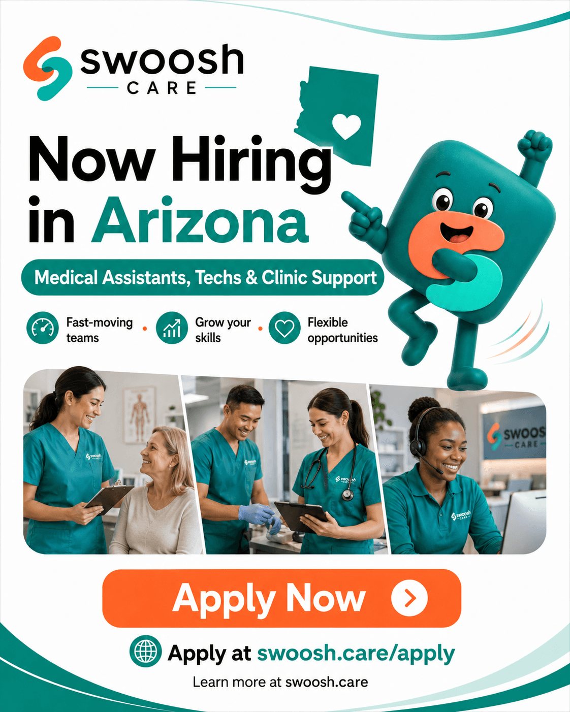 Swoosh Care now hiring medical assistants, techs, and clinic support in Arizona